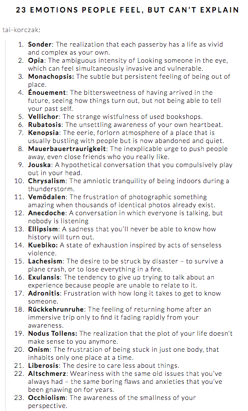 23 Emotions People Feel But Can't Explain